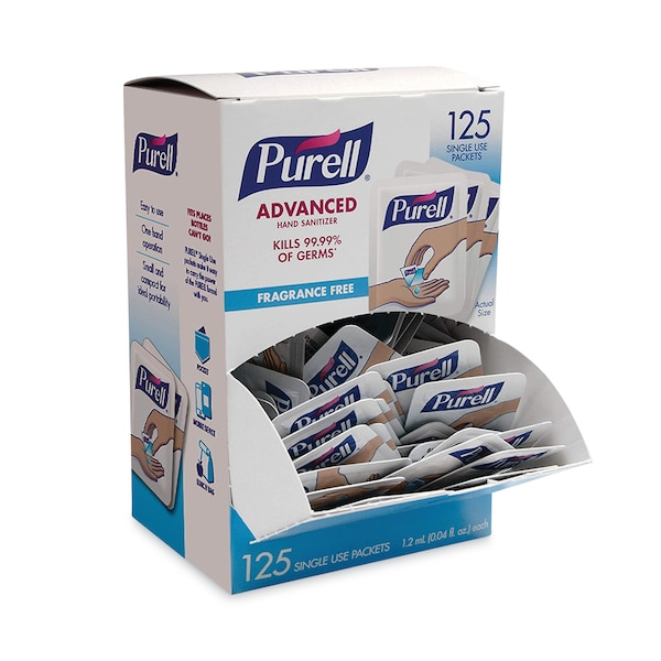 Purell Hand Sanitizer Single Use, 1.2 mL, Packet, Clear, PK1500 9630-12-125NS-CT - main